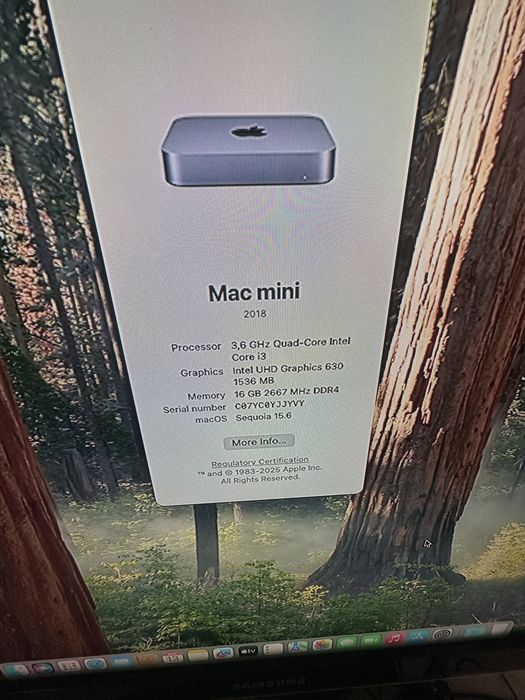 Mac mini 2018 /procesor Qoad-Core intel 3,6 GHz Core i3