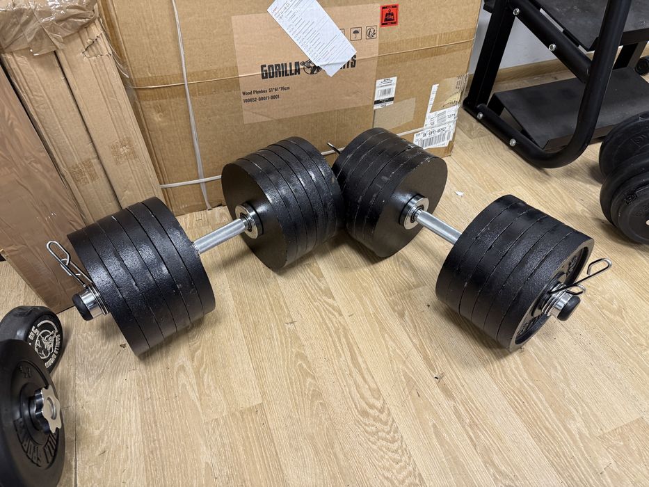 Gantere reglabile Olimpice Profesionale noi cu rulmenti 65 kg+65Kg=130