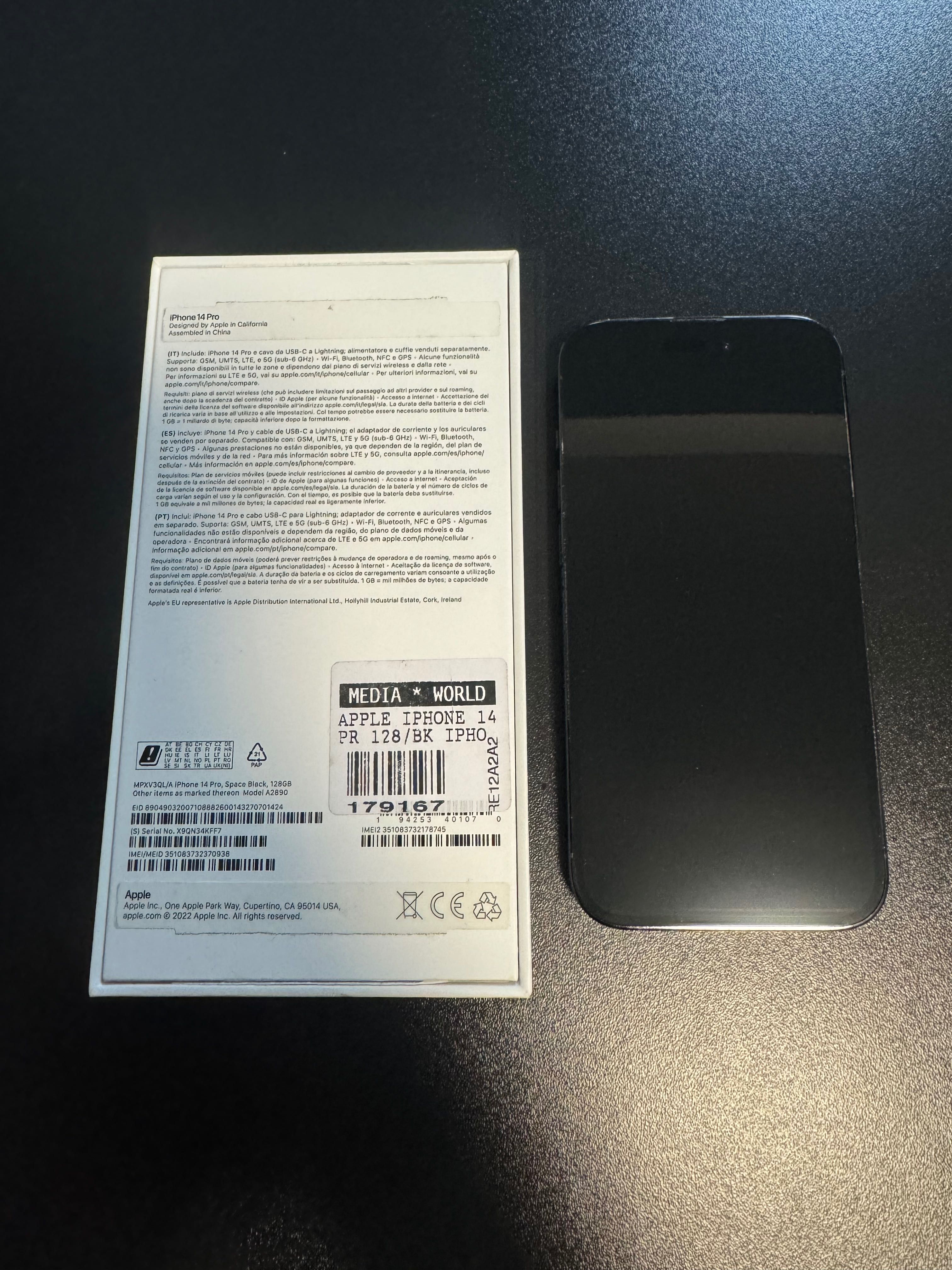 iPhone 14 pro space black 128GB