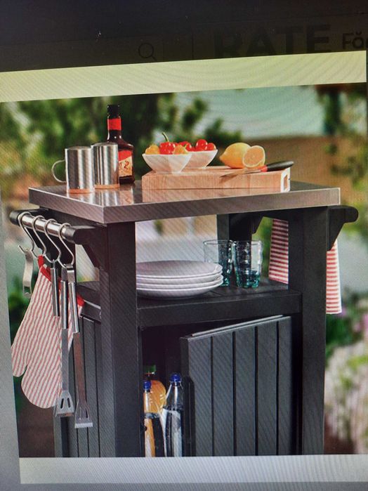 Dulap terasa exterior, blat lucru inox, BBQ