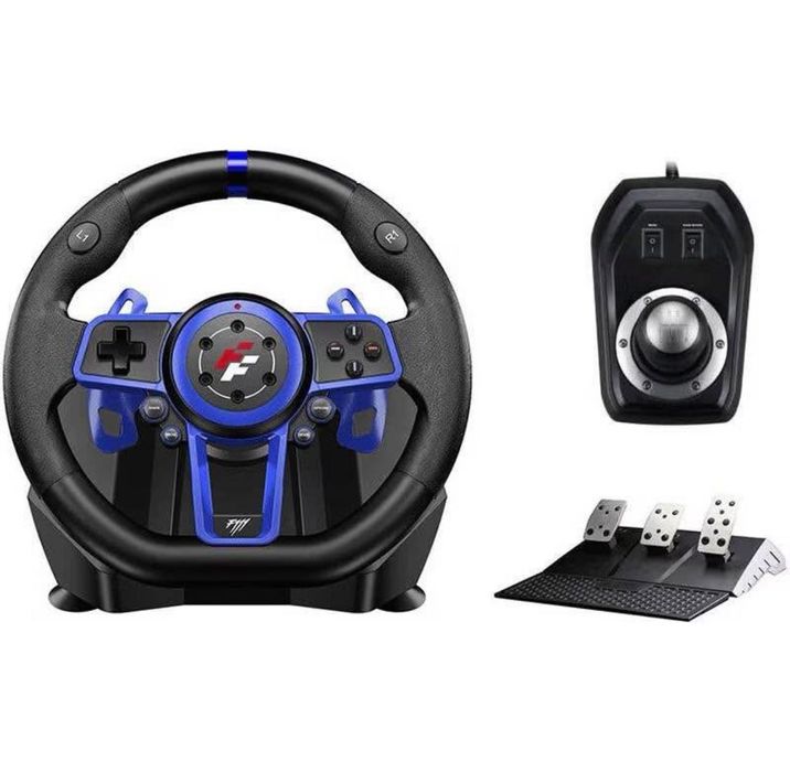 Volan gaming FlashFire Suzuka F111 negru cu albastru