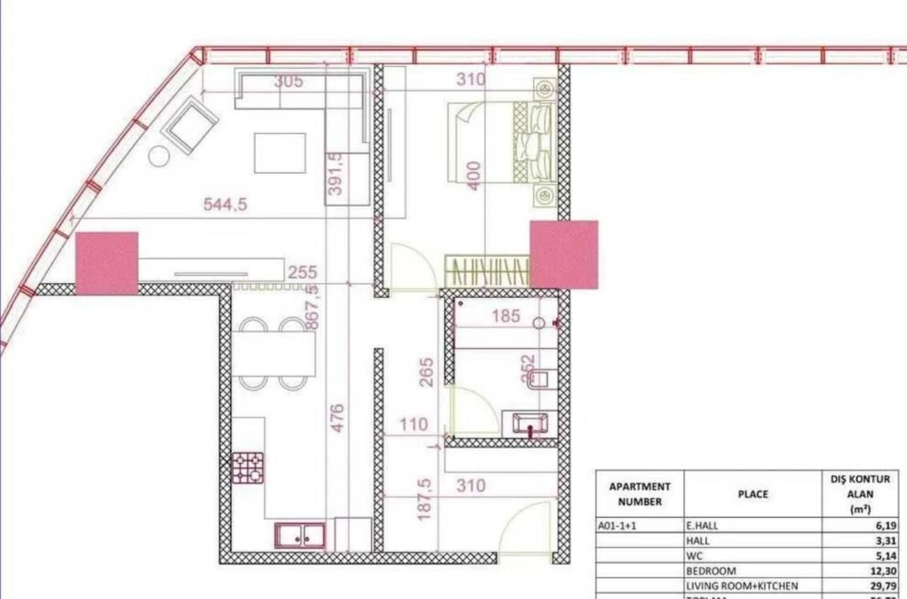 Срочно продается 2 ком квартира, ЖК Piramit, ор-р: ул.Бобура, 57 м²