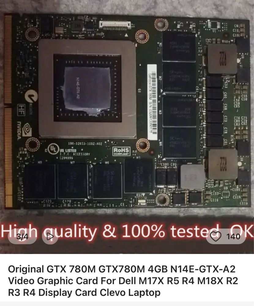 Placa video GTX 780M 4Gb pentru Laptop Gaming