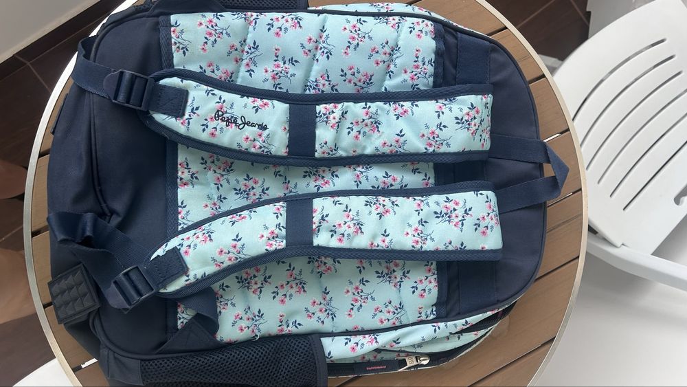 Голяма ученическа момичешка синя раница Pepe Jeans