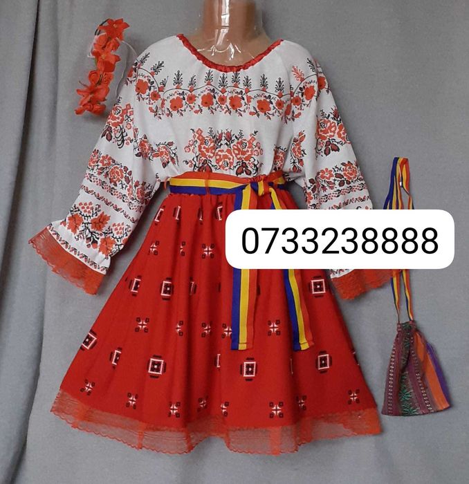Costum popular pentru copii marimea 6 (6-7-8 ani) 225 lei