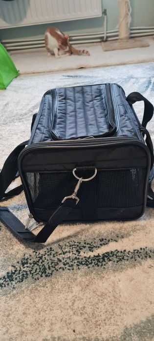 Cusca/Geanta pliabila  transport pisici omologata IATA pentru avion No