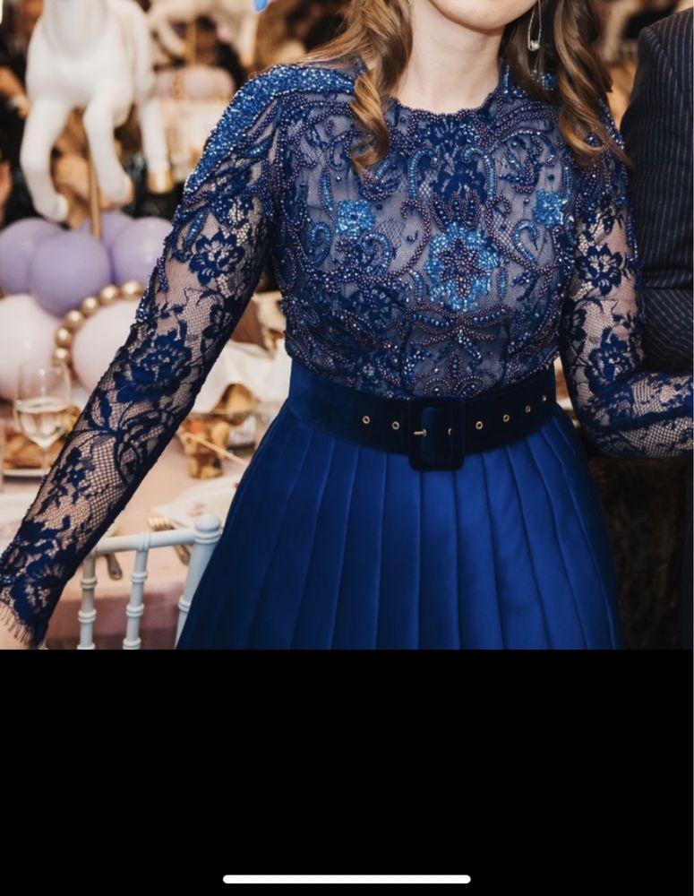 Rochie Alinka-The sapphire pleated dress