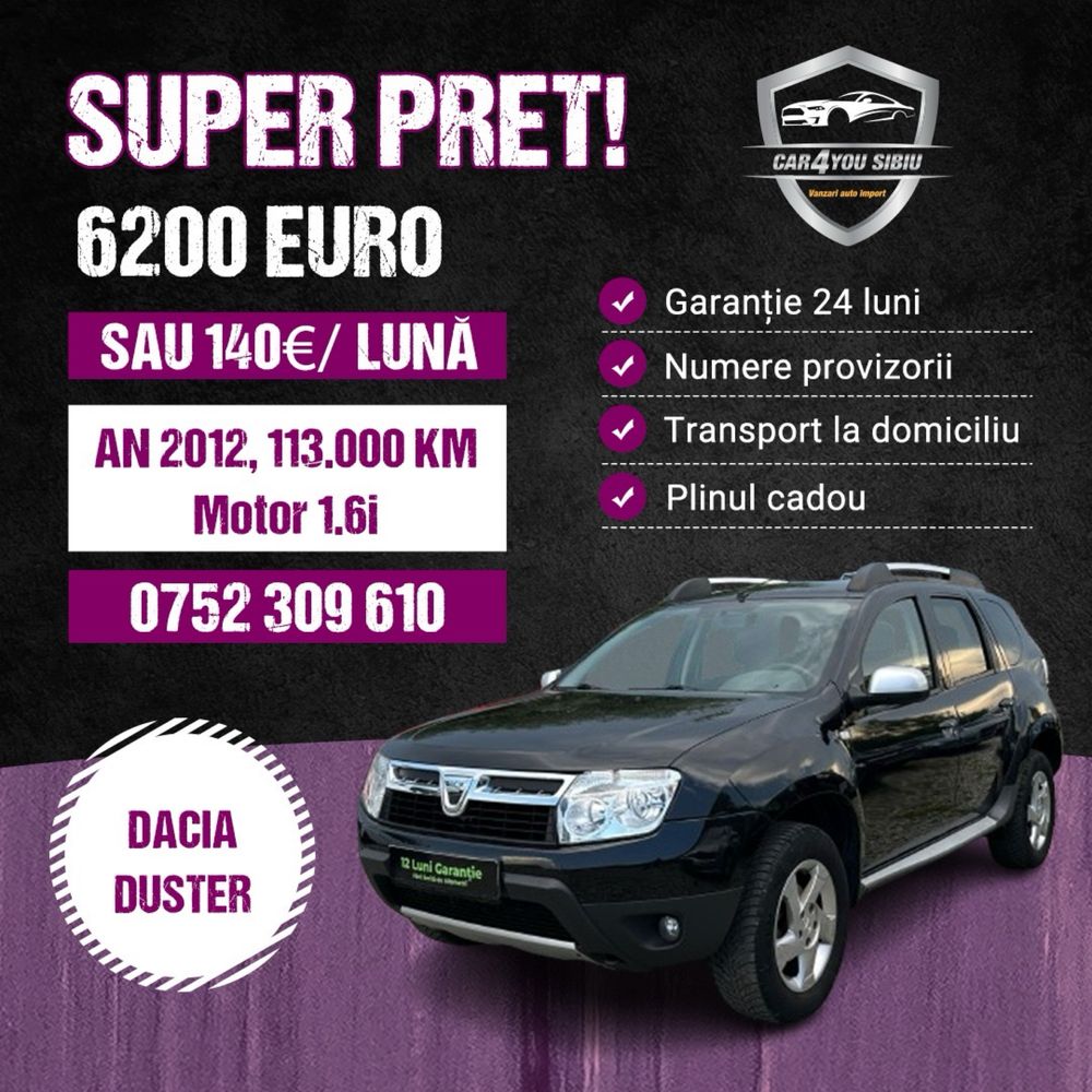 Dacia Duster 1.6i 2012 Garantie Rate