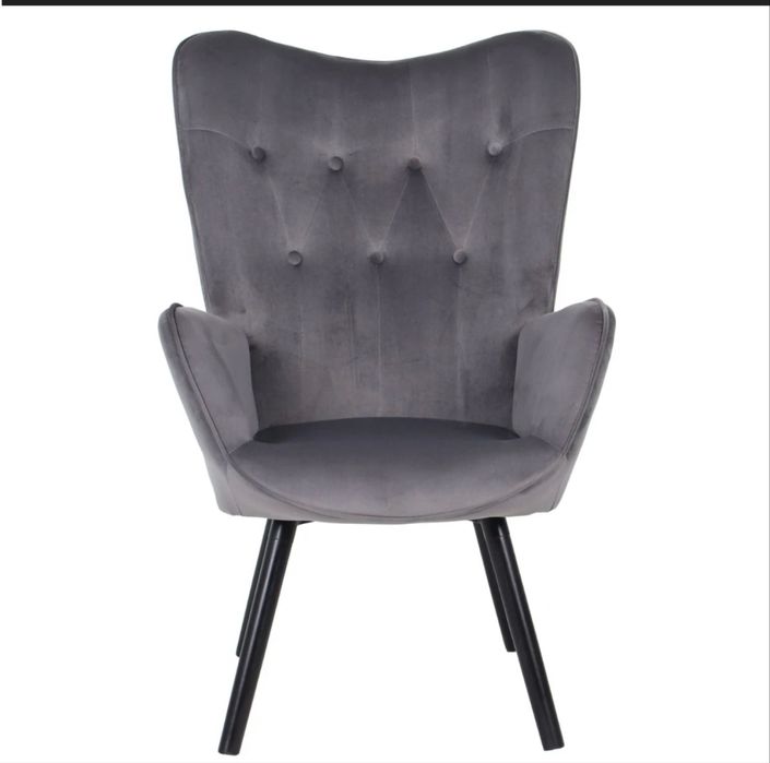 Scaun living de catifea gri