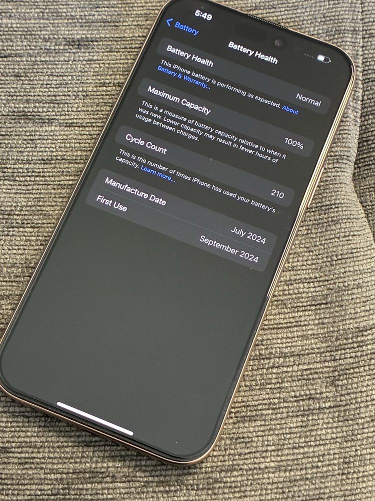 КАТО НОВ 256GB iPhone 16 Pro Max Yettel Гаранция 2027г. Desert