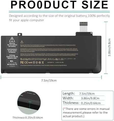 Лаптоп A1322 Батерия MacBook Pro 13 A1278 Mid 2012, 2011, 2010, 2009