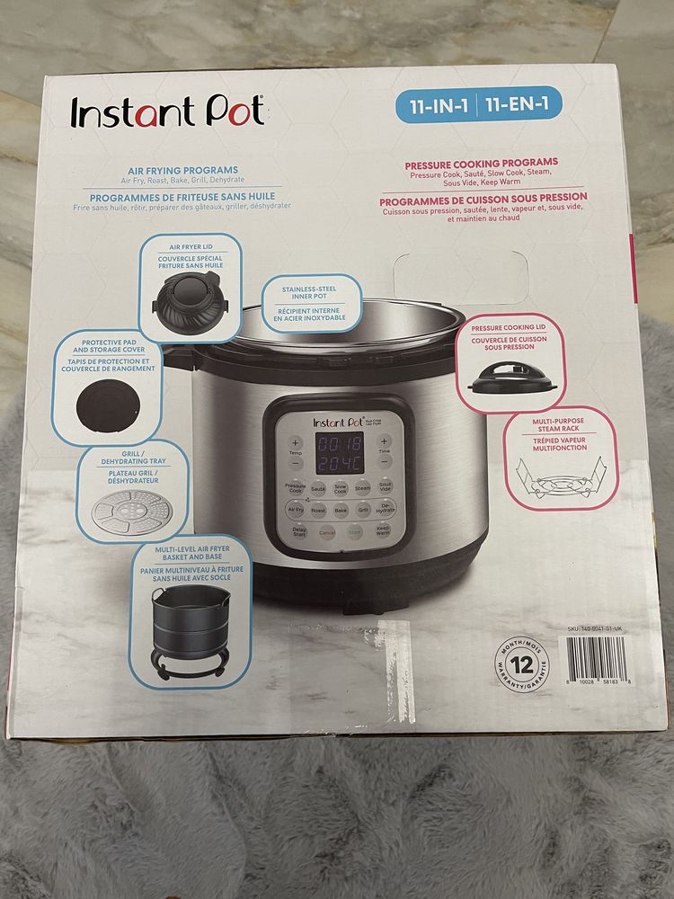 Multicooker si friteuza cu aer cald 2 in 1 Instant Pot Duo Crisp 8