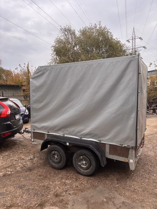 Remorca 750 kg cu prelata si cadru detasabil L=2,5 , l=1.5 , h=1.