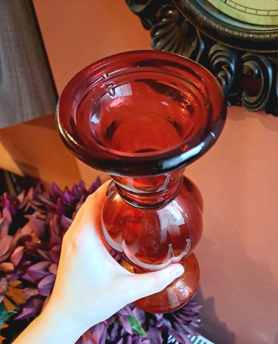 Vaza sticlă roșie vaza Mobexpert decorațiune roșie