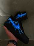 Nike air force 1 black, blue lightning strike noi custom