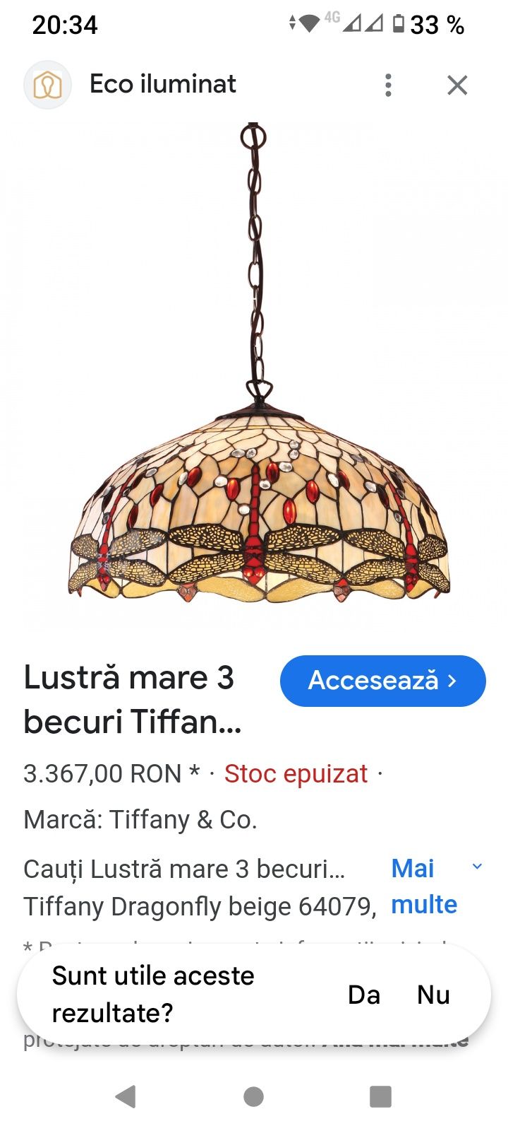 vând lustră Tiffany