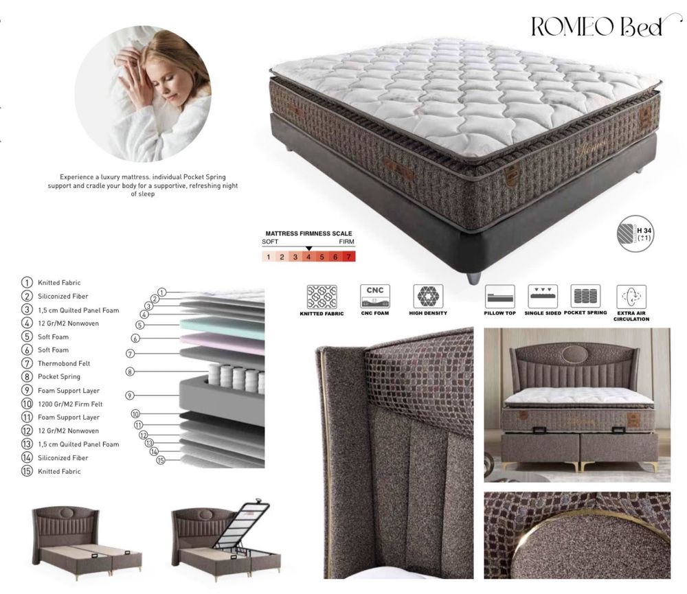 Тапицирана спалня Romeo Peru 508 Brown
