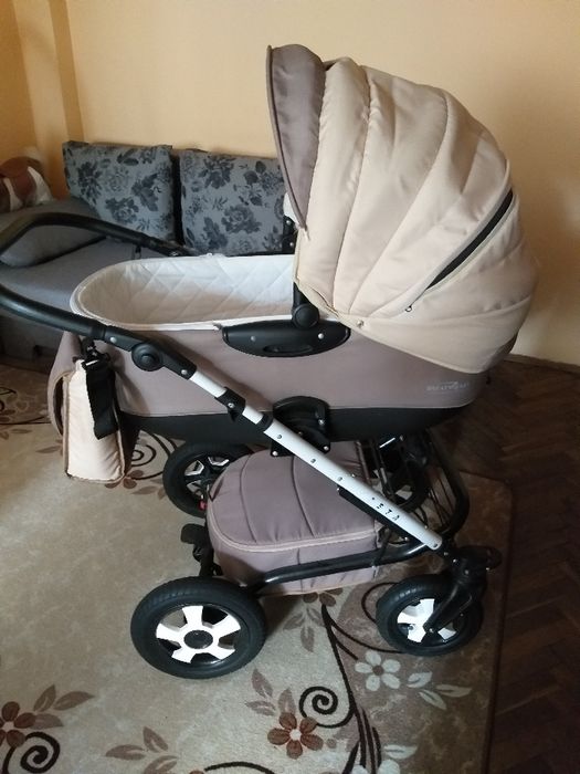 Комбинирана детска количка Dizain Baby Zeta 2 в 1 - капучино