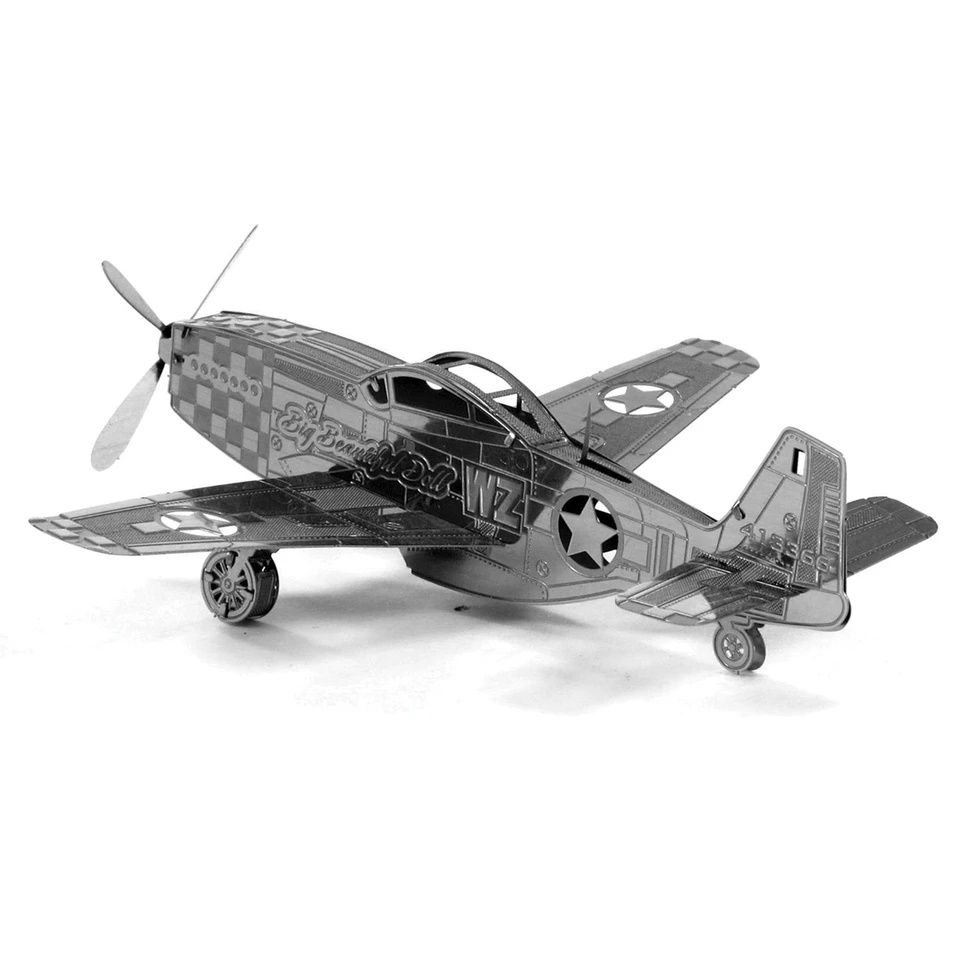 Puzzle 3D metalic P-51. Oțel inoxidabil, nu se desface la manevra