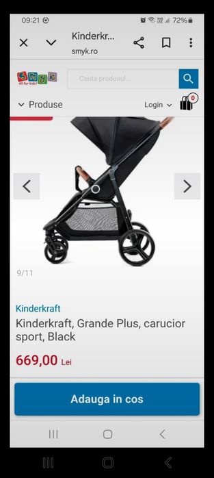 Cărucior gri aproape nou