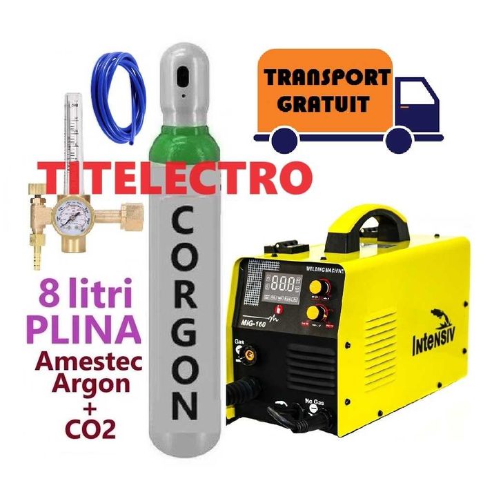 Aparat sudura MIG 160i INTENSIV + tub 8L plin corgon argon + reductor