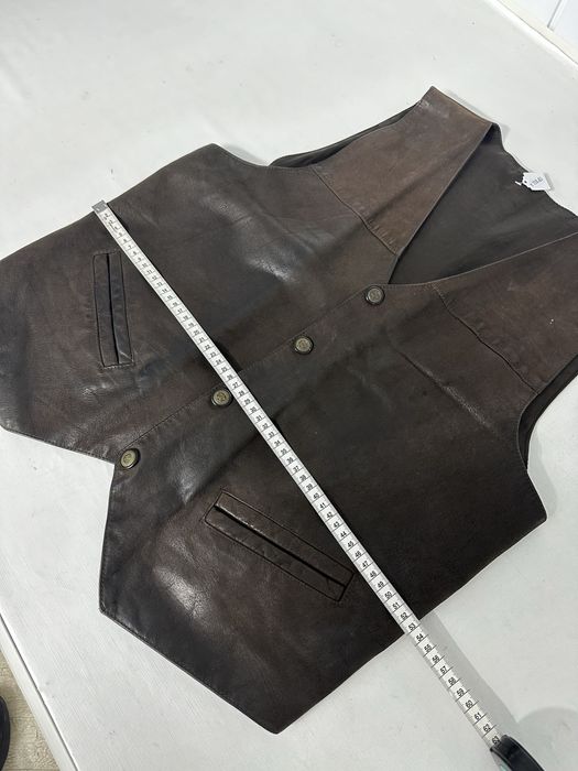 Vesta moto din piele maro 52 vintage