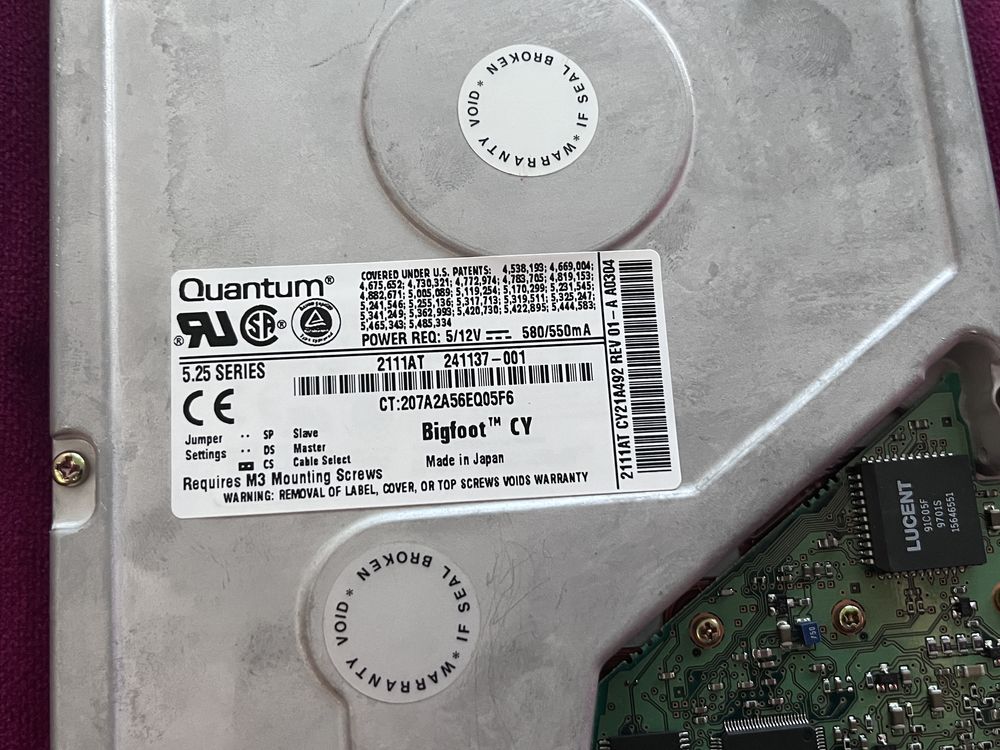 HDD Quantum Bigfoot 5.25” - de colectie