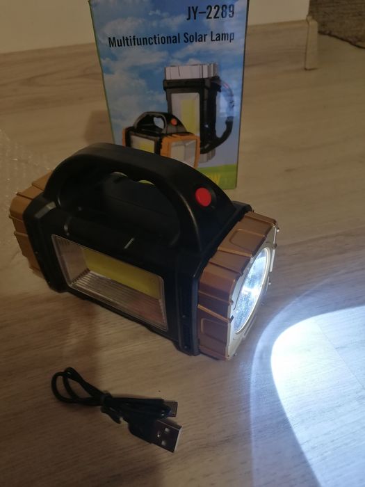 Lanterna Led de mare putere, încărcare solara și usb, Power Bank