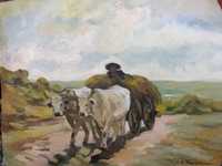 Pictura C.A. Franculescu ,,Carul cu boi''