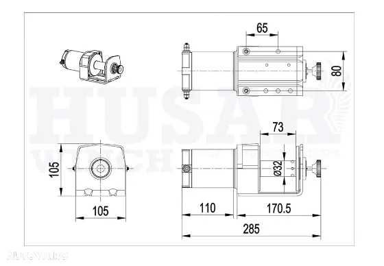Troliu HUSAR WINCH 2500lbs (trage 1134kg)