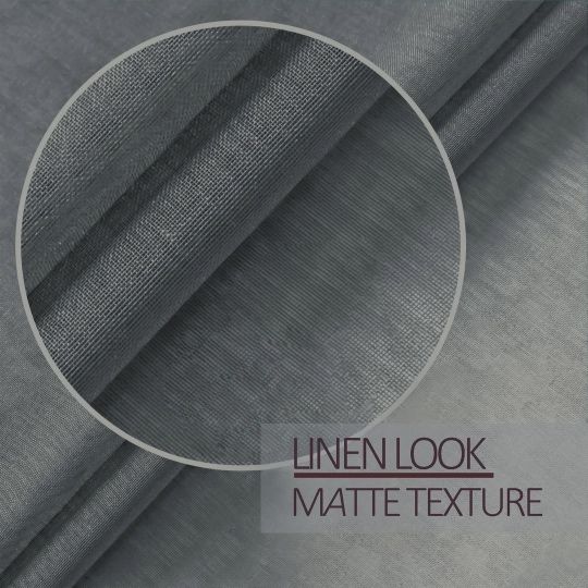 Perdea scurtă voal antracit