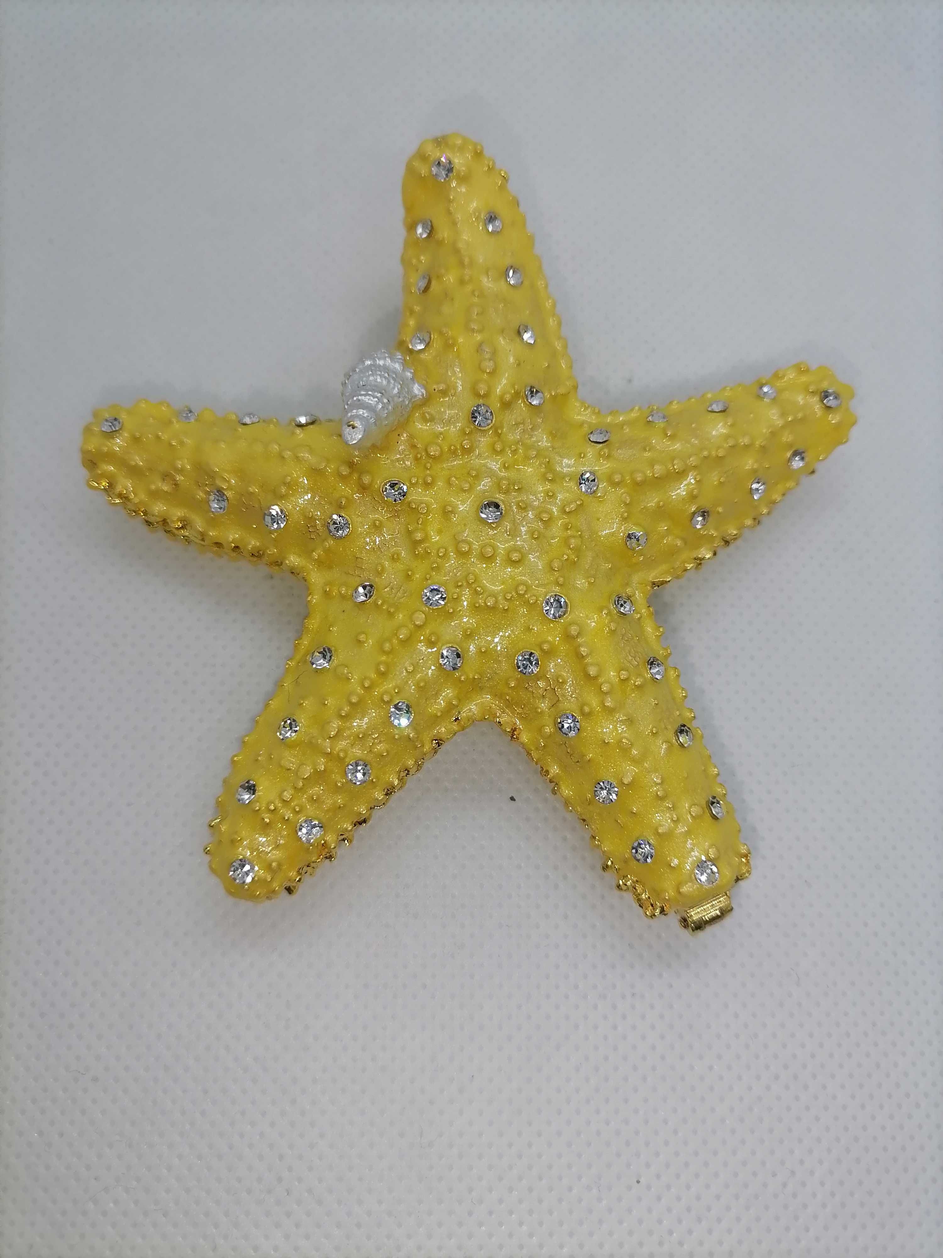 Cutie de Bijuterii Stea de Mare Galbena Yellow - Metal + Cristale