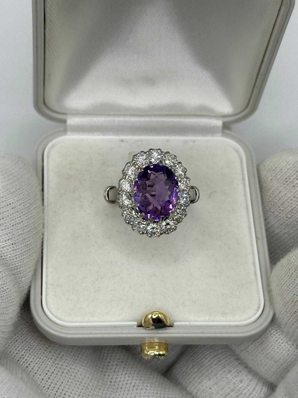 INEL PLATINA 950 + AMETIST = 4CT + 14 DIAMANTE = 1.50CT - G - VS1 !