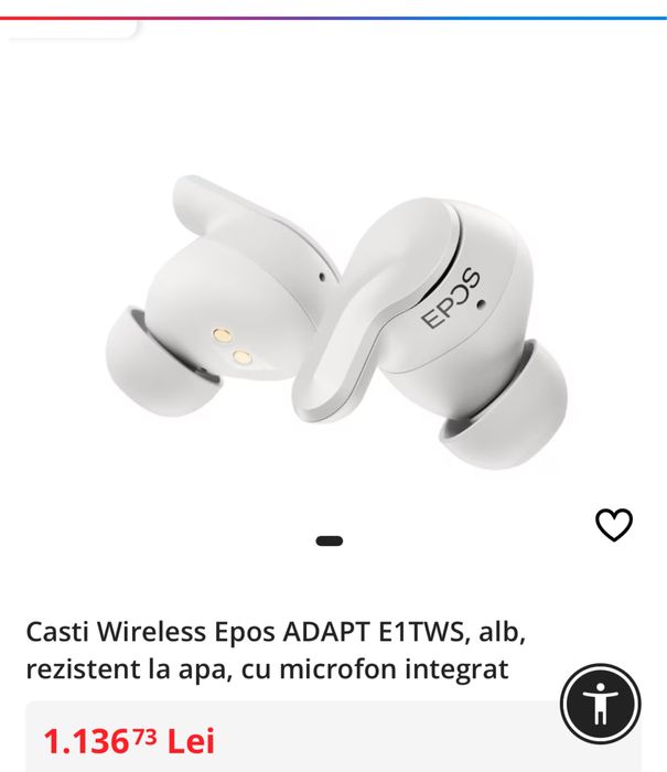 Epos ADAPT E1TWS, alb, sigilate, transport ZERO Ocazie