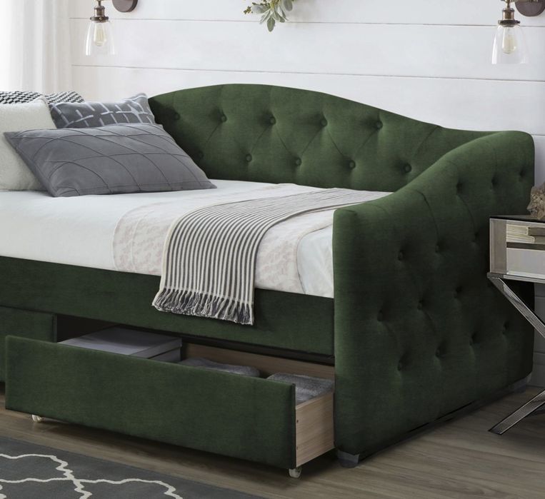 Тапицирано легло Aloha Тъмнозелено 90
