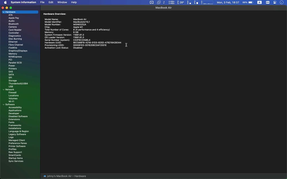 Apple MacBook AIR 13 M1 8GB RAM, 256GB SSD в перфектно състояние