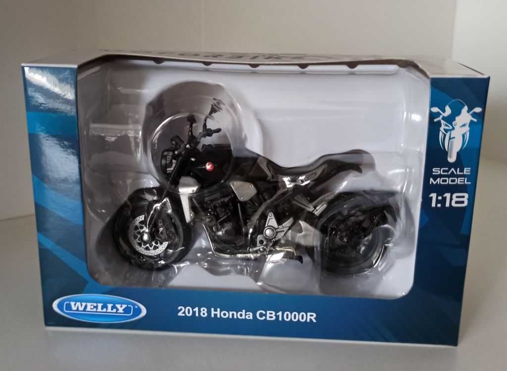 Macheta motocicleta Honda CB1000R (SC80) 2018 negru - Welly 1/18