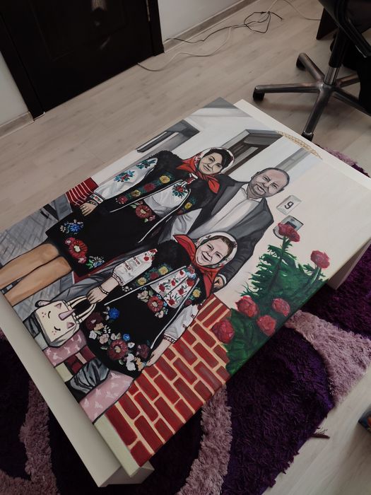 Realizez portrete și caricaturi la comandă în vopsea ulei, creion