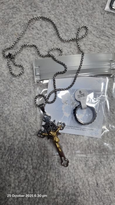 Lant si cruce otel inixidabil