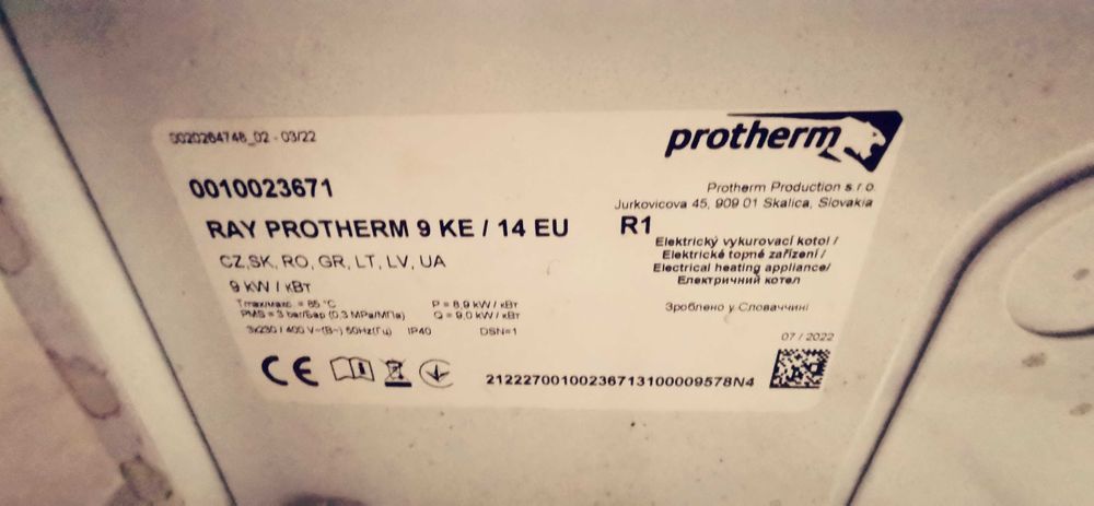Centrala electrica ray protherm 9 ke/14 eu