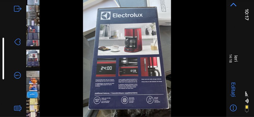 Cafetiera Electrolux EKF7700, 1080W, 1,375L,