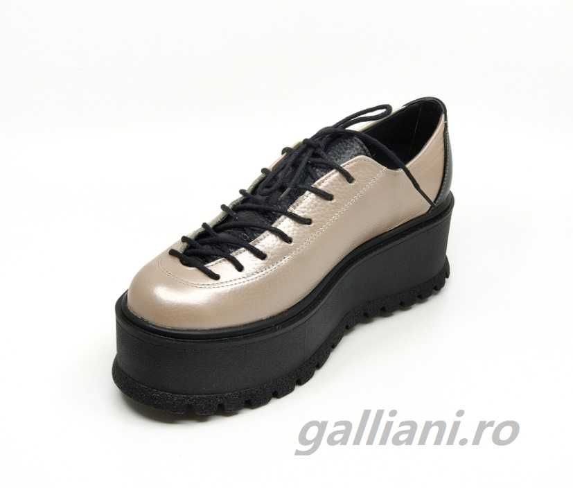 Pantofi casual Dama-cream somon-Fabricat in Romania