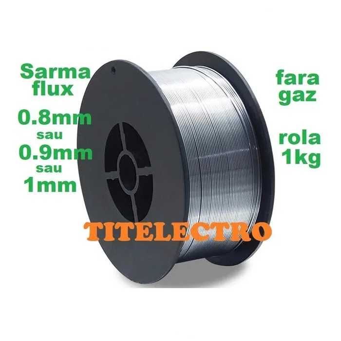 Sarma flux 0.8 sau 0.9 sau 1mm rola 1kg sudura MIG-MAG fara gaz argon