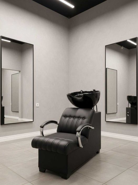 Комплект парикмахерская мойка кресло из экокожи и борная мойка