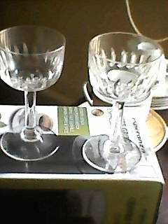 6 pahare cristal+Boemia (2+2+2)sampanie,aperitiv,modele diferite