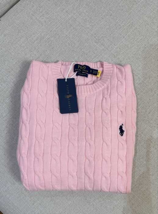 Pulover Ralph Lauren – roz pastel, model cable-knit - Marimea S