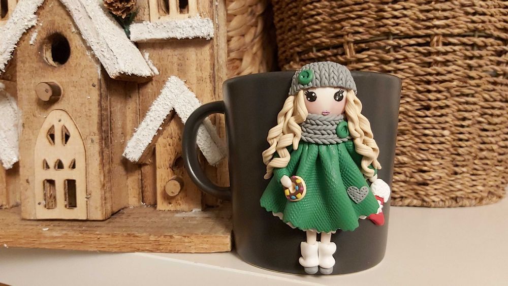 Cadou pentru fetite, sotie iubita cana papusa