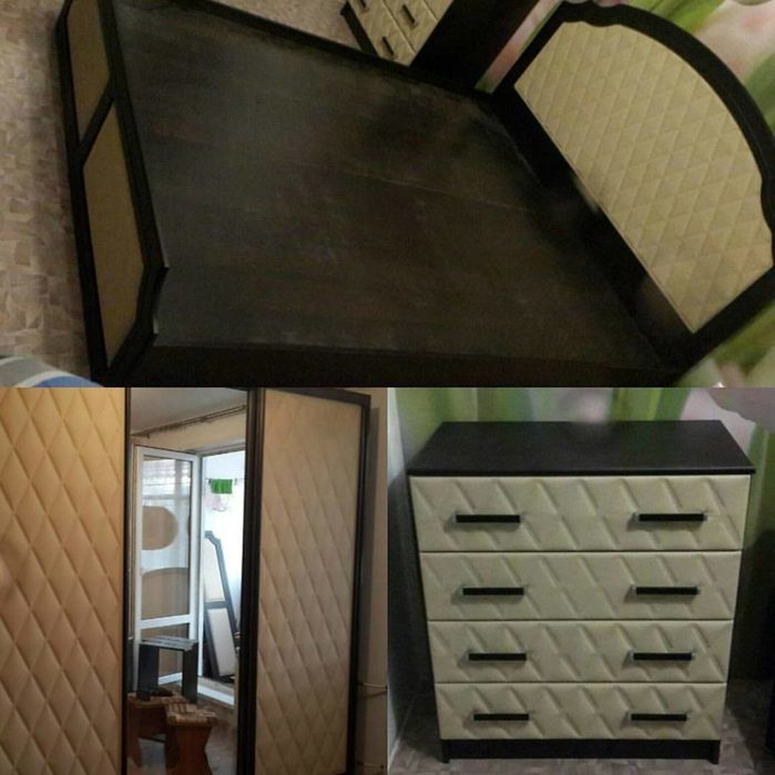 СРОЧНО продаётся двуспальная кровать 160х200 с комодом.