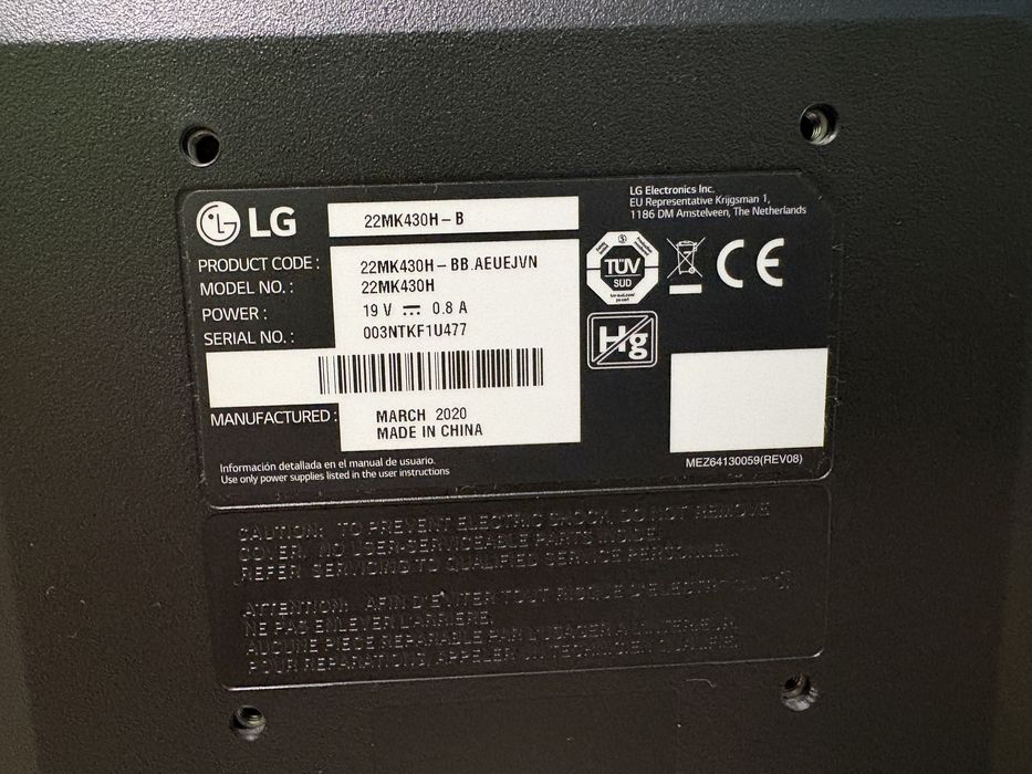 monitor lg 21.5 inch fhd ips 75hz 22MK430H