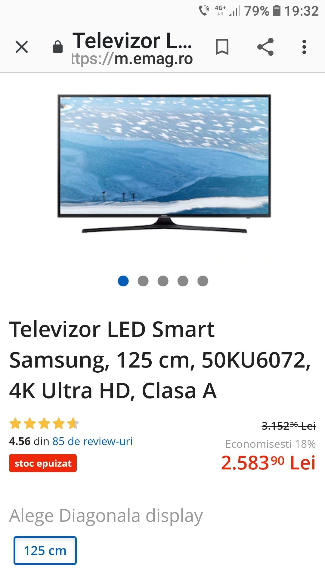 Smart Tv Samsung 50inch 50KU6072,4K,display lovit